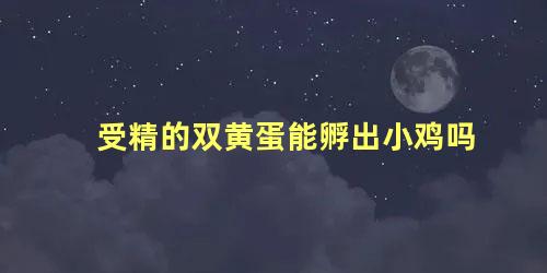 受精的双黄蛋能孵出小鸡吗