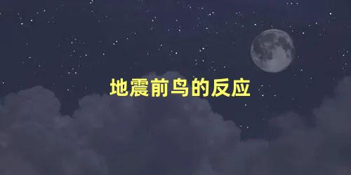 地震前鸟的反应