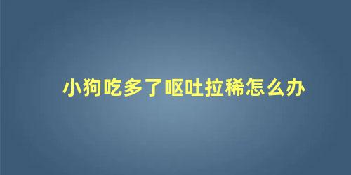 小狗吃多了呕吐拉稀怎么办