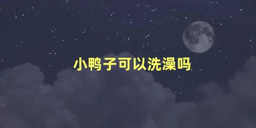 小鸭子可以洗澡吗