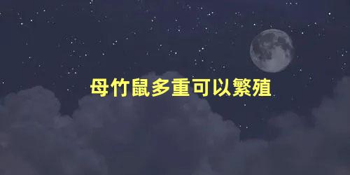 母竹鼠多重可以繁殖