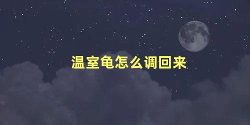 温室龟怎么调回来