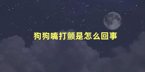 狗狗嘴打颤是怎么回事