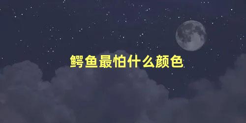 鳄鱼最怕什么颜色