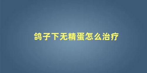 鸽子下无精蛋怎么治疗